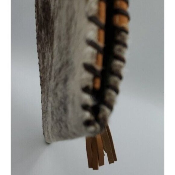 Soul Carrier Illumination Cowhide Suede Leather Clutch Purse with Tassel - Picture 6 of 11